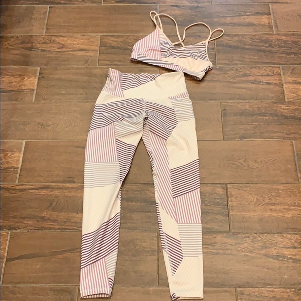 Purple and blush pink old navy workout set